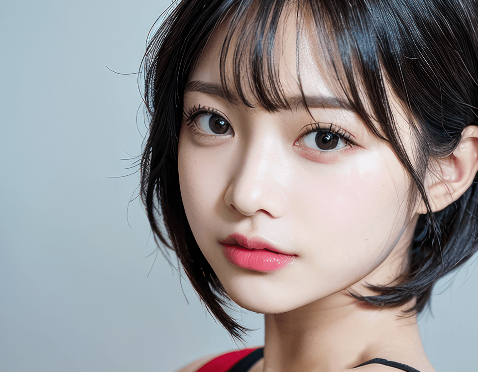 깨끗하고 맑은 피부를 가진 여성 이미지