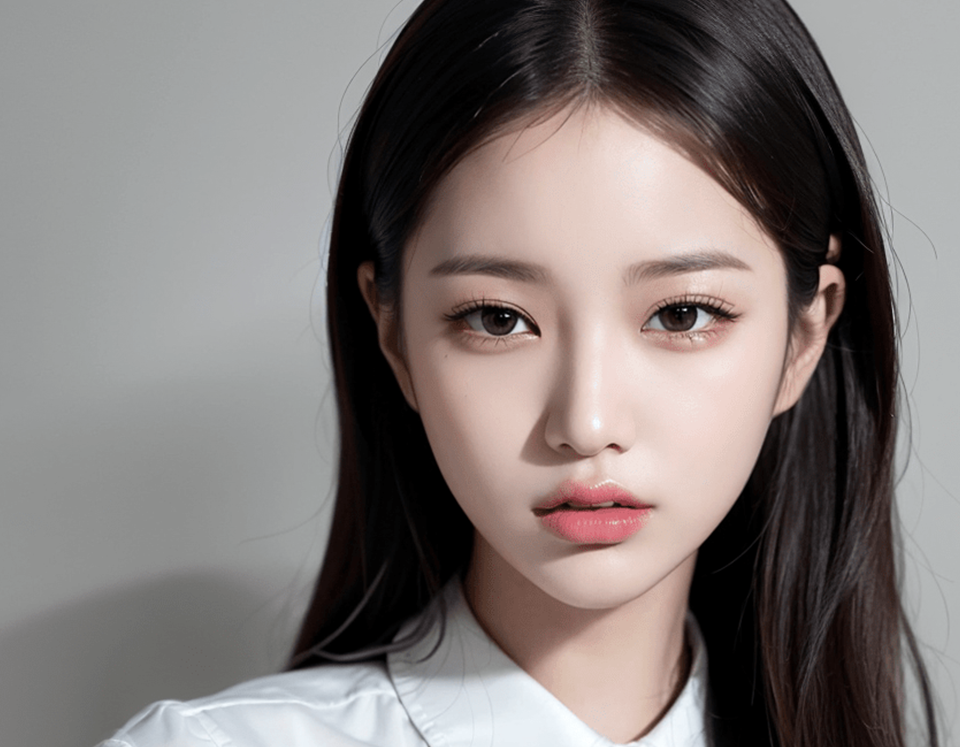 깨끗하고 맑은 피부를 가진 여성 이미지