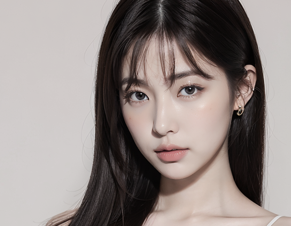 깨끗하고 맑은 피부를 가진 여성 이미지