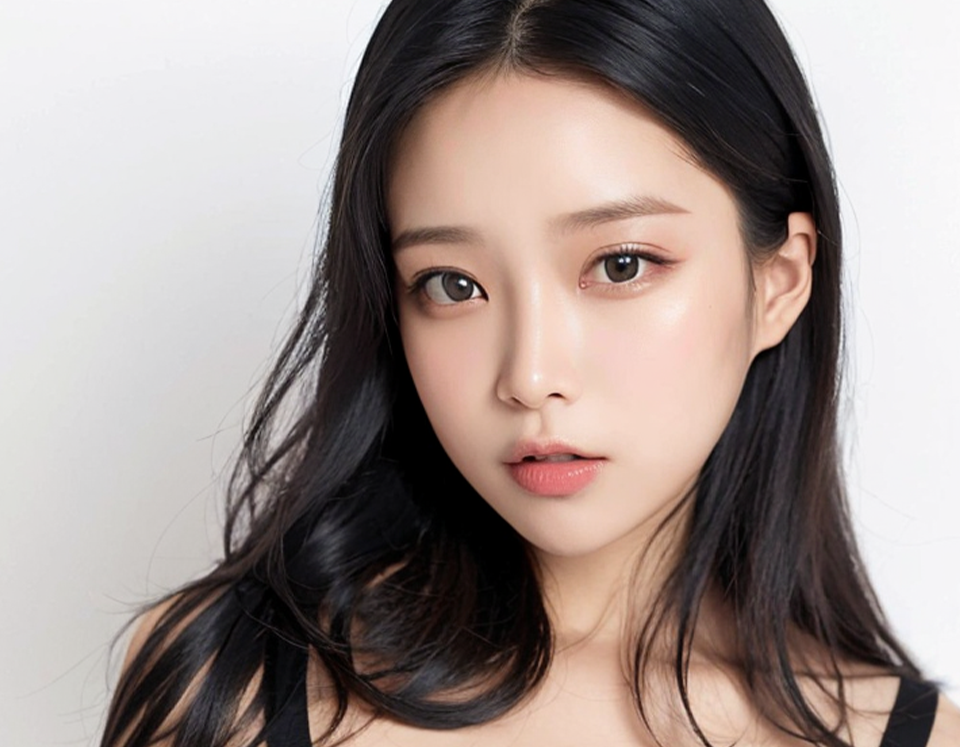 깨끗하고 맑은 피부를 가진 여성 이미지