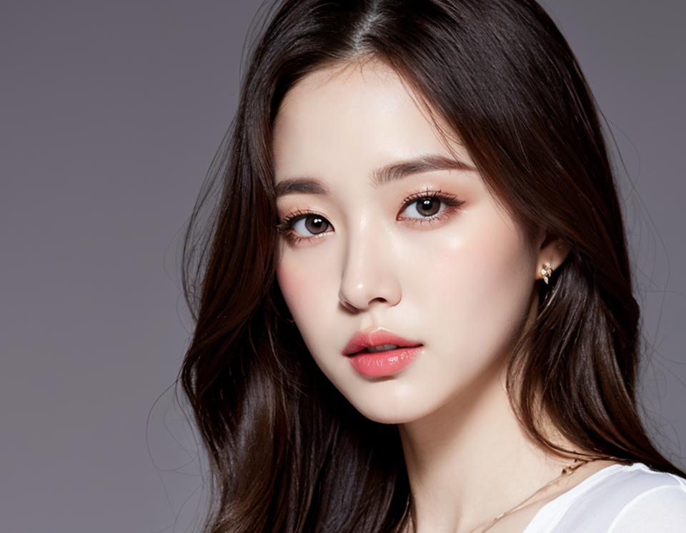 깨끗하고 맑은 피부를 가진 여성 이미지
