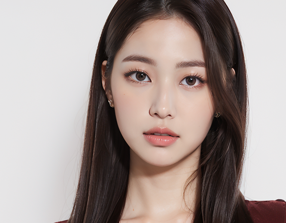 깨끗하고 맑은 피부를 가진 여성 이미지