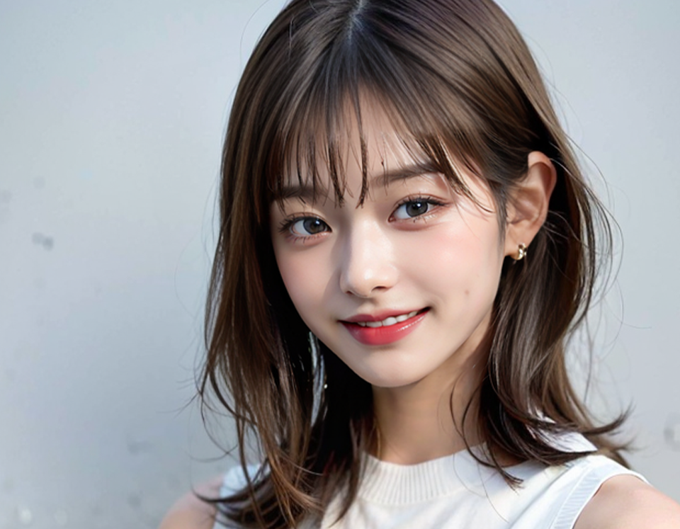 깨끗하고 맑은 피부를 가진 여성 이미지